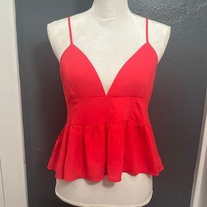 Womens peplum Top Deep Plunge